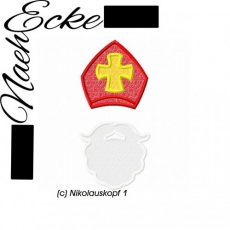 Stickdatei Heiliger St. Nikolaus Kopf 13x18 <br />