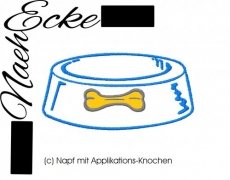 Stickdatei Hundenapf Napf Schüssel mit Knochen 2 10x10 <br />