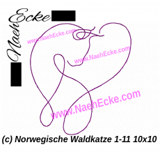 Stickdatei Norwegische Waldkatze 1-11 10x10