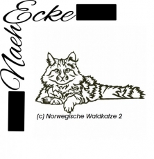 Stickdatei Norwegische Waldkatze Nr. 2 13x18 <br />