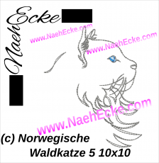 Stickdatei Norwegische Waldkatze Nr. 5 10x10