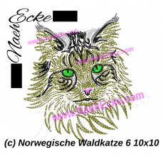 Stickdatei Norwegische Waldkatze Nr. 6 10x10