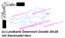 Stickdatei Landkarte Österreich Doodle 20x28