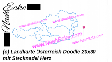 Stickdatei Landkarte Österreich Doodle 20x30