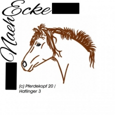 Stickdatei Pferdekopf Nr. 20 Haflinger 10x10 <br />