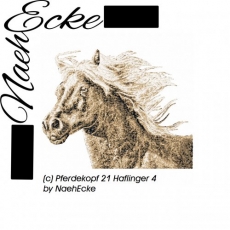 Stickdatei Pferdekopf Nr. 21 Haflinger 13x18 PHOTOstitch <br />