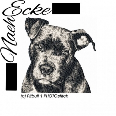 Stickdatei Pitbull Nr. 1 PHOTOstitch 13x18 <br />