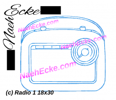 Stickdatei Radio 1 18x30 /  20x20