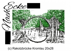 Stickdatei Brücke Rakotzbrücke Kromlau 20x28