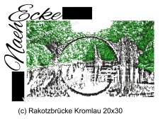 Stickdatei Brücke Rakotzbrücke Kromlau 20x30