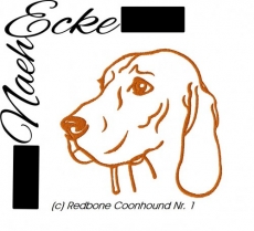 Stickdatei Redbone Coonhound Nr. 1 13x18 <br />