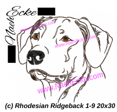 Stickdatei Rhodesian Ridgeback Nr. 1-9 20x30 / 20x28