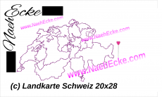 Stickdatei Landkarte Schweiz Doodle 20x28