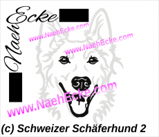 Stickdatei Schweizer Schäferhund / Berger Blanc Suisse Nr. 2 20x30