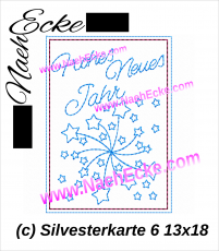 Stickdatei Silvesterkarte 6 Feuerwerk / Sterne 13x18 ITH