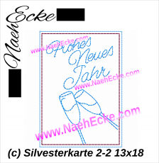 Stickdatei Silvesterkarte 2 Sektglas 13x18 ITH