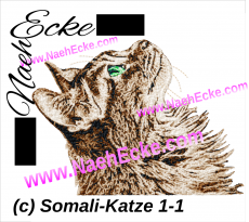 Stickdatei Somali-Katze 1-1 13x18 Photostitch