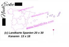 Stickdatei Landkarte Spanien Doodle 20x30 / 20x28