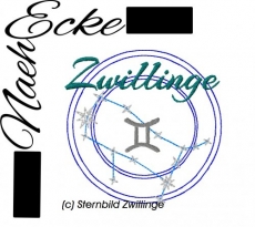 Stickdatei Sternzeichen Serie 3 Zwillinge 10x10