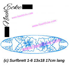 Stickdatei Surfbrett 1-6 13x18 / 14x20 quer