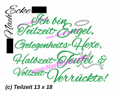 Stickdatei Teilzeit 13x18 / 14x20