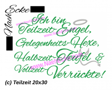 Stickdatei Teilzeit 20x30 / 20x28