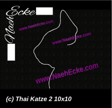 Stickdatei Thaikatze 2 10x10