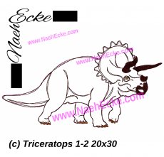 Stickdatei Triceratops 1-2 20x30