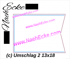 Stickdatei Umschlag für Karten Din A6 quer 13x18 ITH