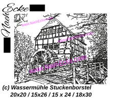 Stickdatei Wassermühle Stuckenborstel 15x24 / 15x26 / 20x20 / 18x30 Scrib-Art