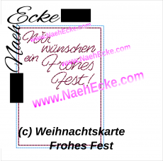 Stickdatei Weihnachtskarte 13x18 ITH Text: Frohes Fest