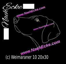 Stickdatei Weimaraner Nr. 10 20x30 / 20x28