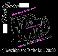 Stickdatei Westhighland Terrier Nr. 1 20x30 / 20x28