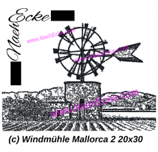 Stickdatei Windmühle Mallorca 2  20x28 / 20x30 Scrib-Art