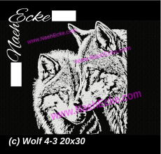 Stickdatei Wolf Nr. 4-3 20x30 / 20x20 / 18x30 / 20x28