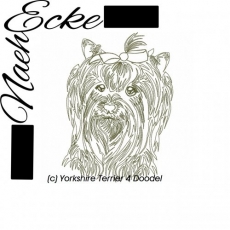 Stickdatei Yorkshire Terrier Nr. 4 Doodle 13x18 <br />