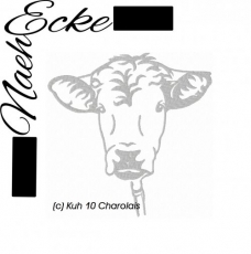 Stickdatei Kuh 10 Charolais 10x10 <br />