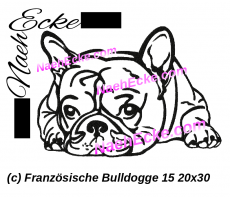 Stickdatei Französische Bulldogge Nr. 15 20x30 / 20x28