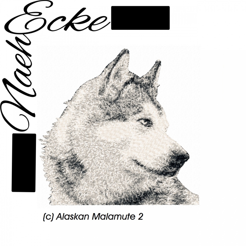 Stickdatei Alaskan Malamute Nr. 2 13x18 PHOTOstitch