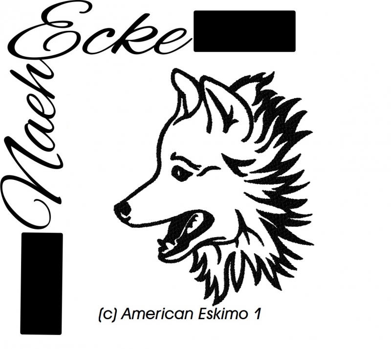 Stickdatei American Eskimo Nr. 1 10x10