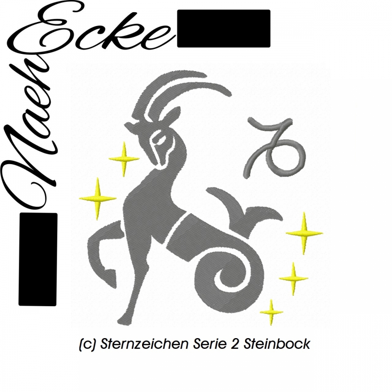 Stickdatei Sternzeichen Serie 2 Steinbock 10x10 