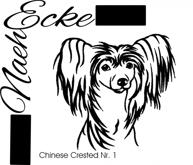 Embroidery Chinese Crested 1 13x18 