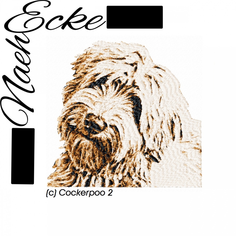 Stickdatei Cockerpoo 2 13x18 PHOTOstitch