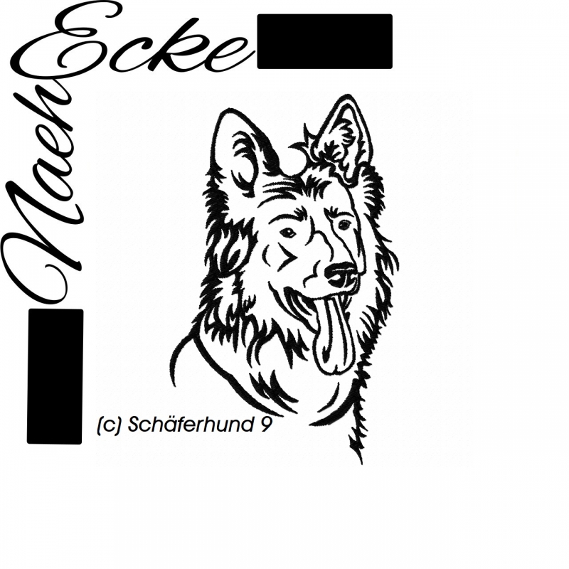 Stickdatei Schäferhund Langstockhaar Nr. 9 13x18 