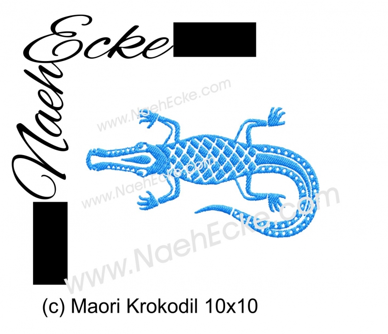 Stickdatei Maori Krokodil 10x10