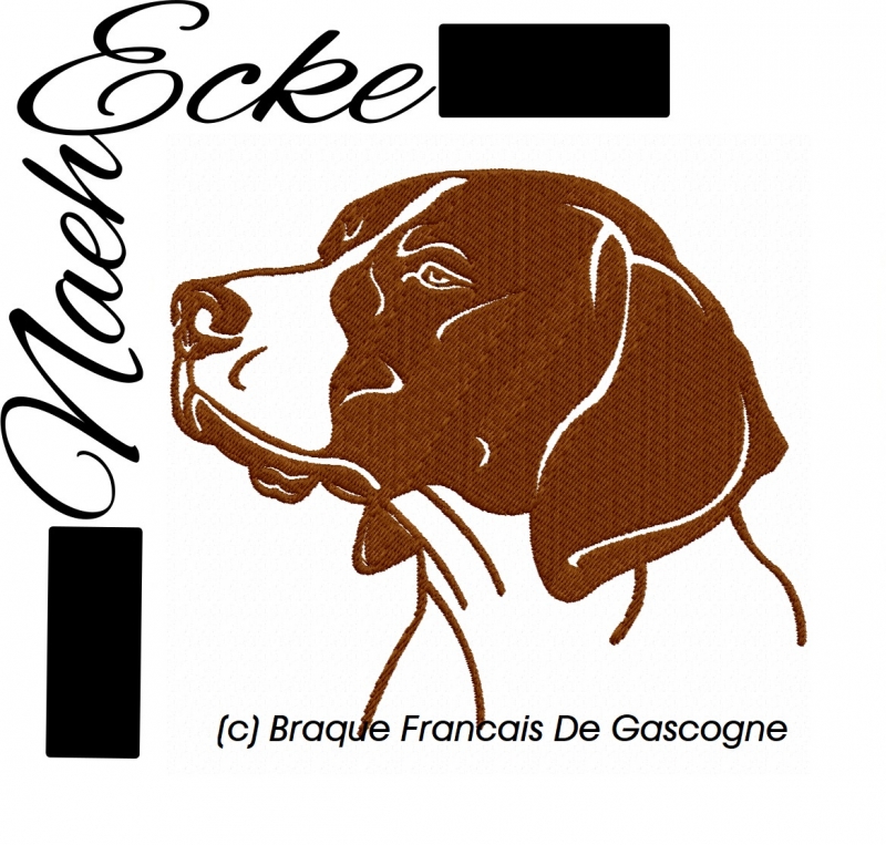 Stickdatei Braque Francais De Gascogne 10x10