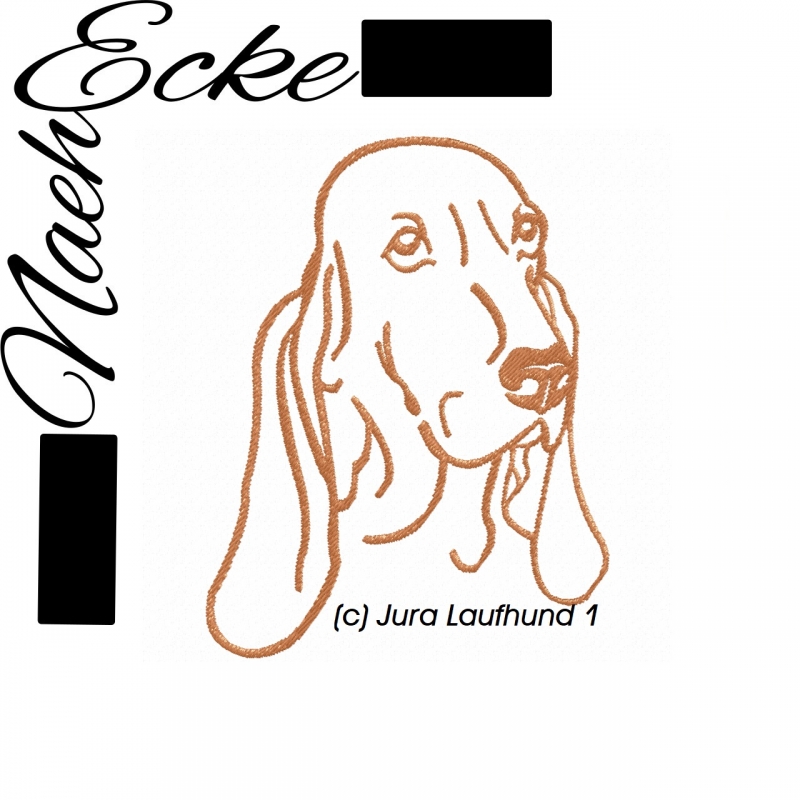 Stickdatei Jura Laufhund / Bruno du Jura 13x18