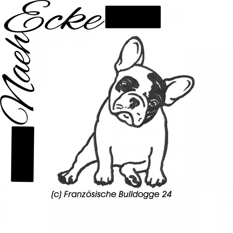 Stickdatei Französische Bulldogge Nr. 24 10x10