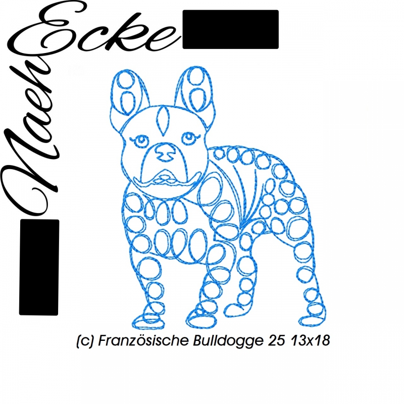 Stickdatei Französische Bulldogge 25 13x18