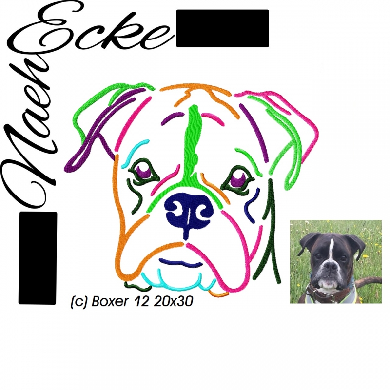 Stickdatei Boxer 12 20x30